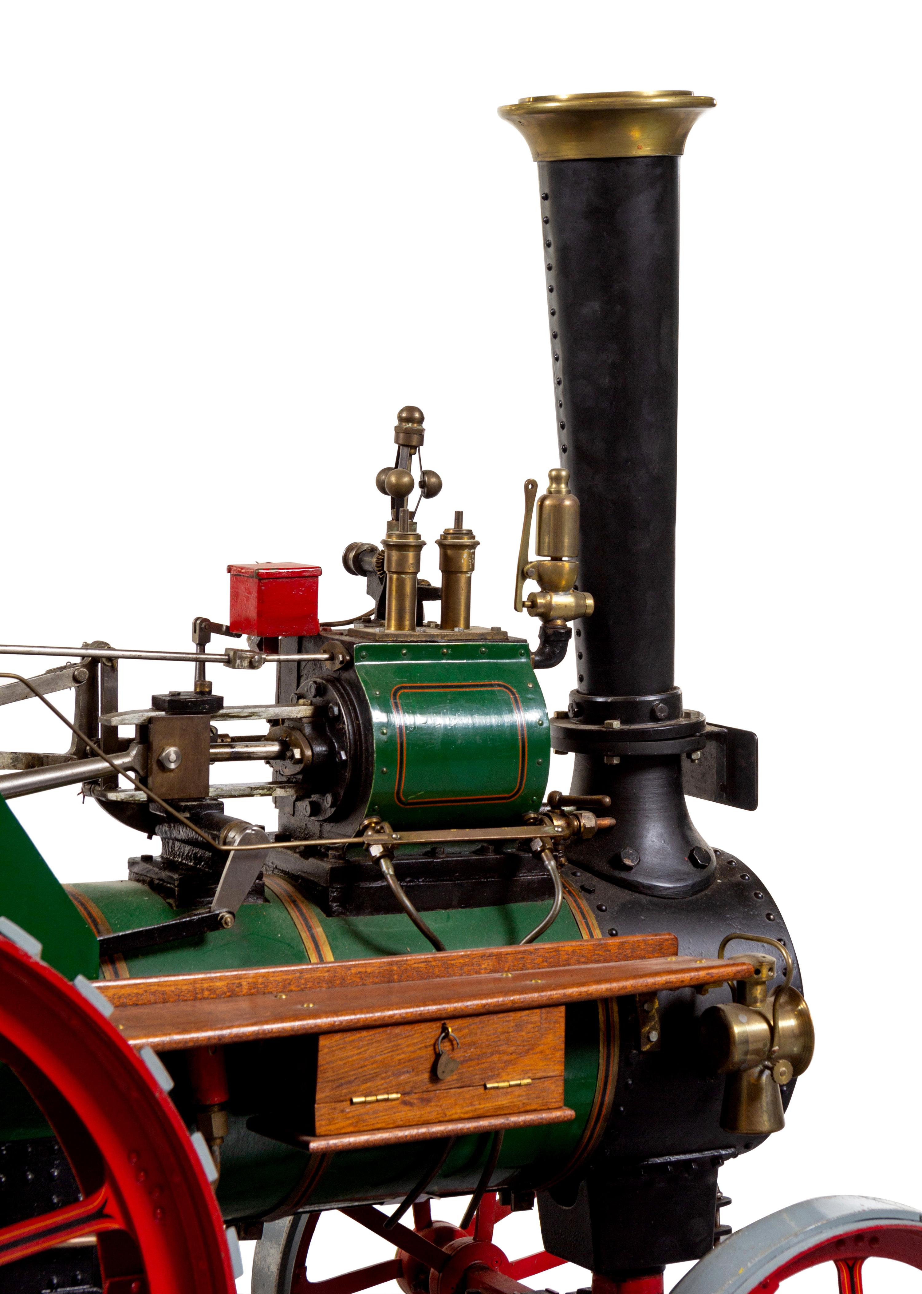 A Painted Metal Percy, Cooke & Codnor Live-Steam Tractor Scale Model