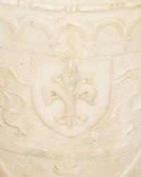 An Italian Carved Marble Urn with Griffin Handles