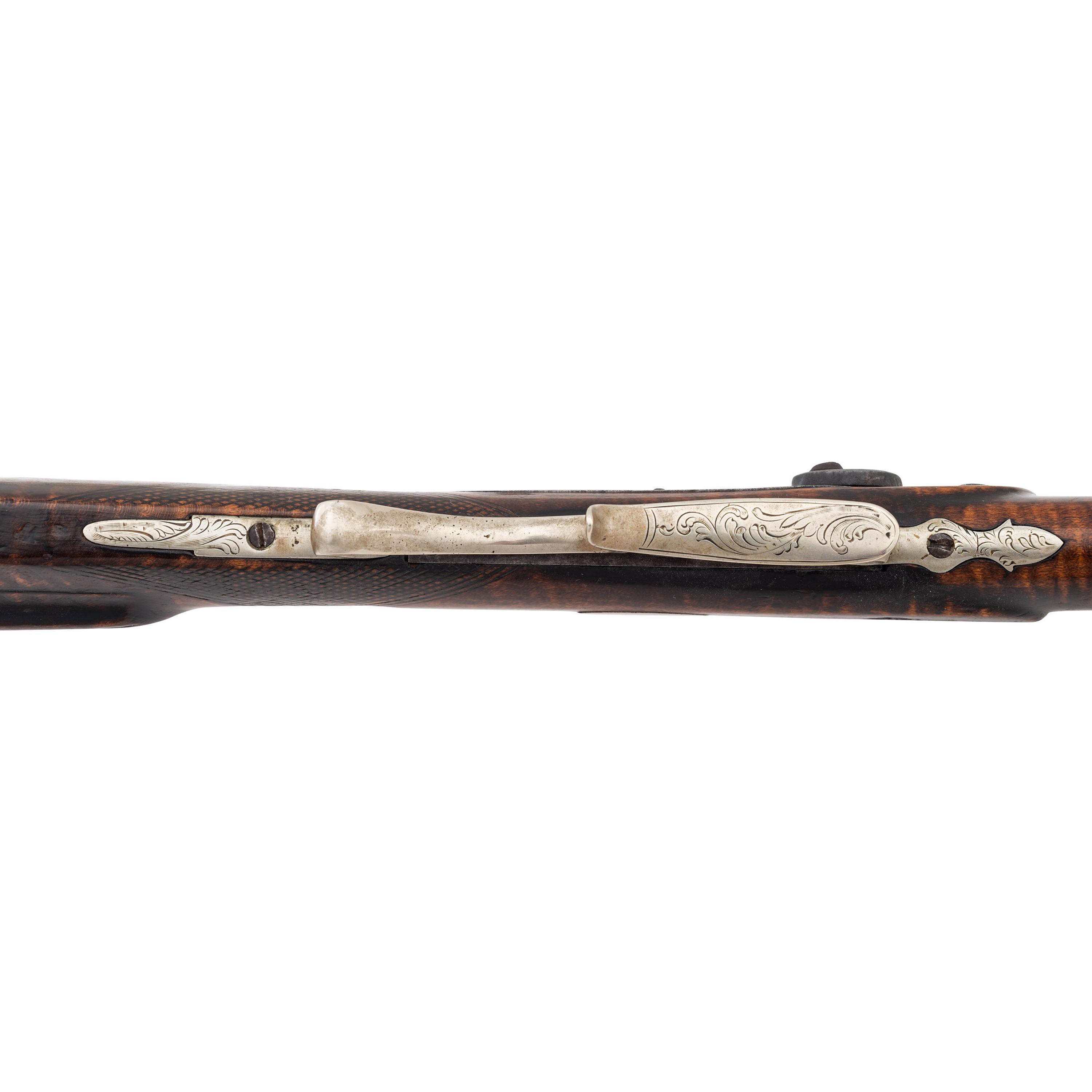 German Silver Mounted Tryon Half Stock Percussion Rifle