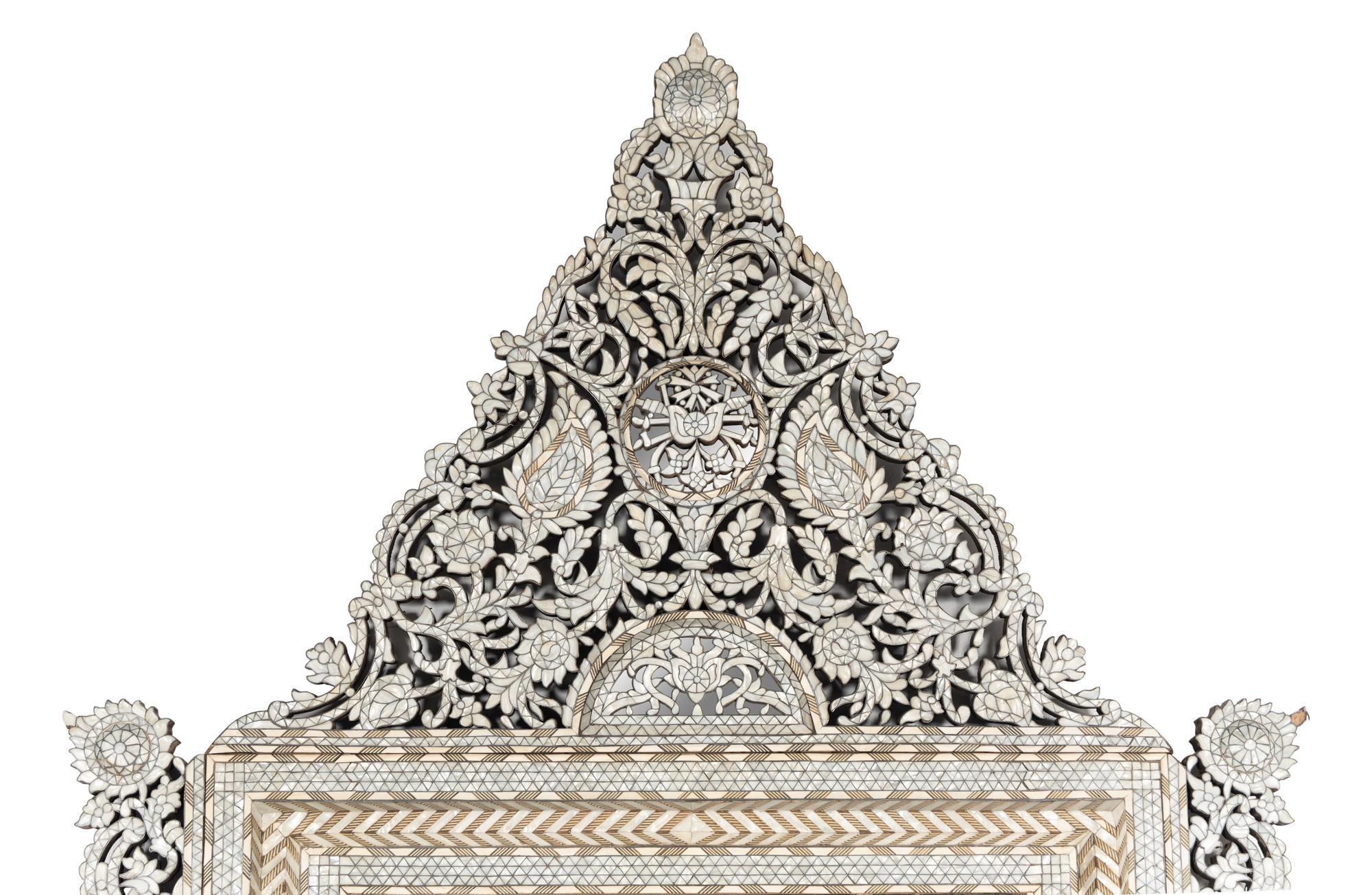 Two Large Levantine Mother-of-Pearl Inlaid Mirrors