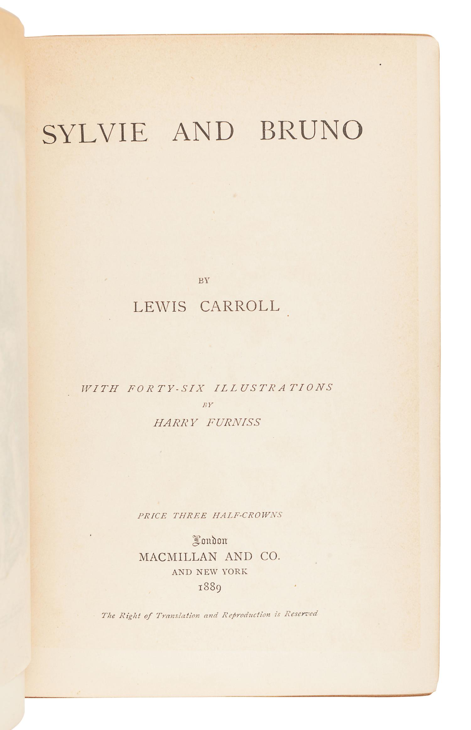 DODGSON, Charles Lutwidge ("Lewis Carroll") (1832-1898). Sylvie and Bruno. London: Macmillan and Co., 1889.