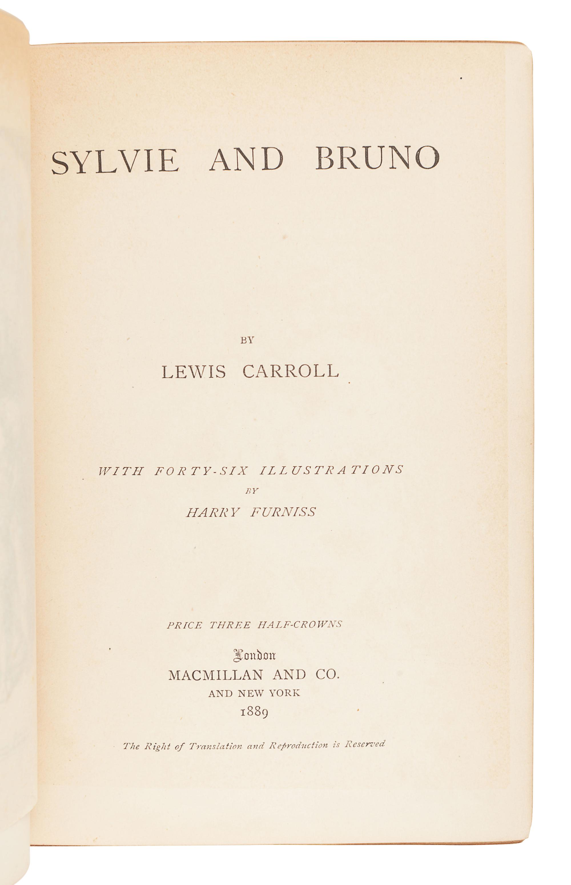 DODGSON, Charles Lutwidge ("Lewis Carroll") (1832-1898). Sylvie and Bruno. London: Macmillan and Co., 1889.