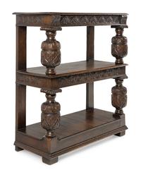 A Jacobean Style Carved Oak Two-Tier Server