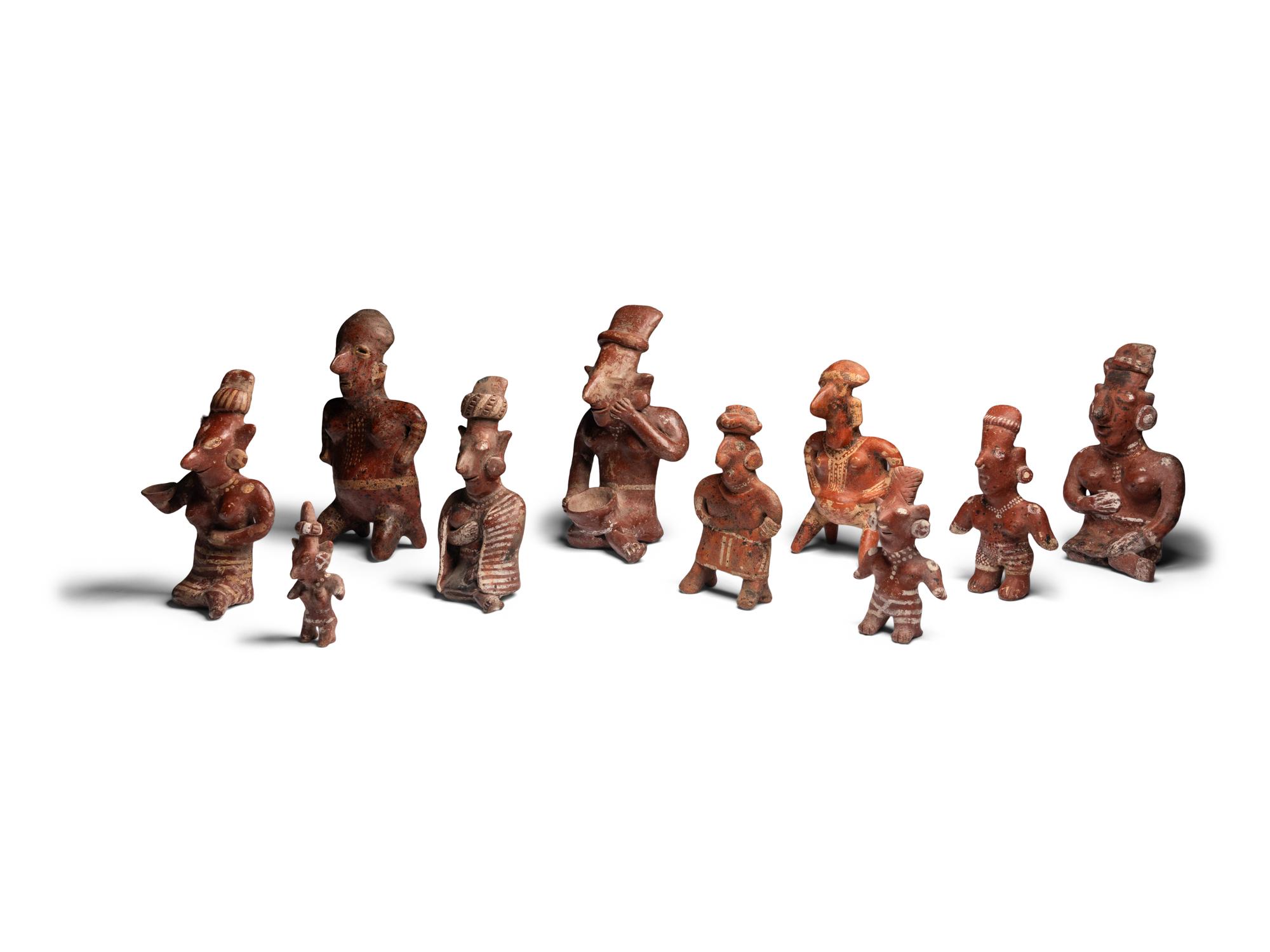 Ten Nayarit Terracotta Figures
