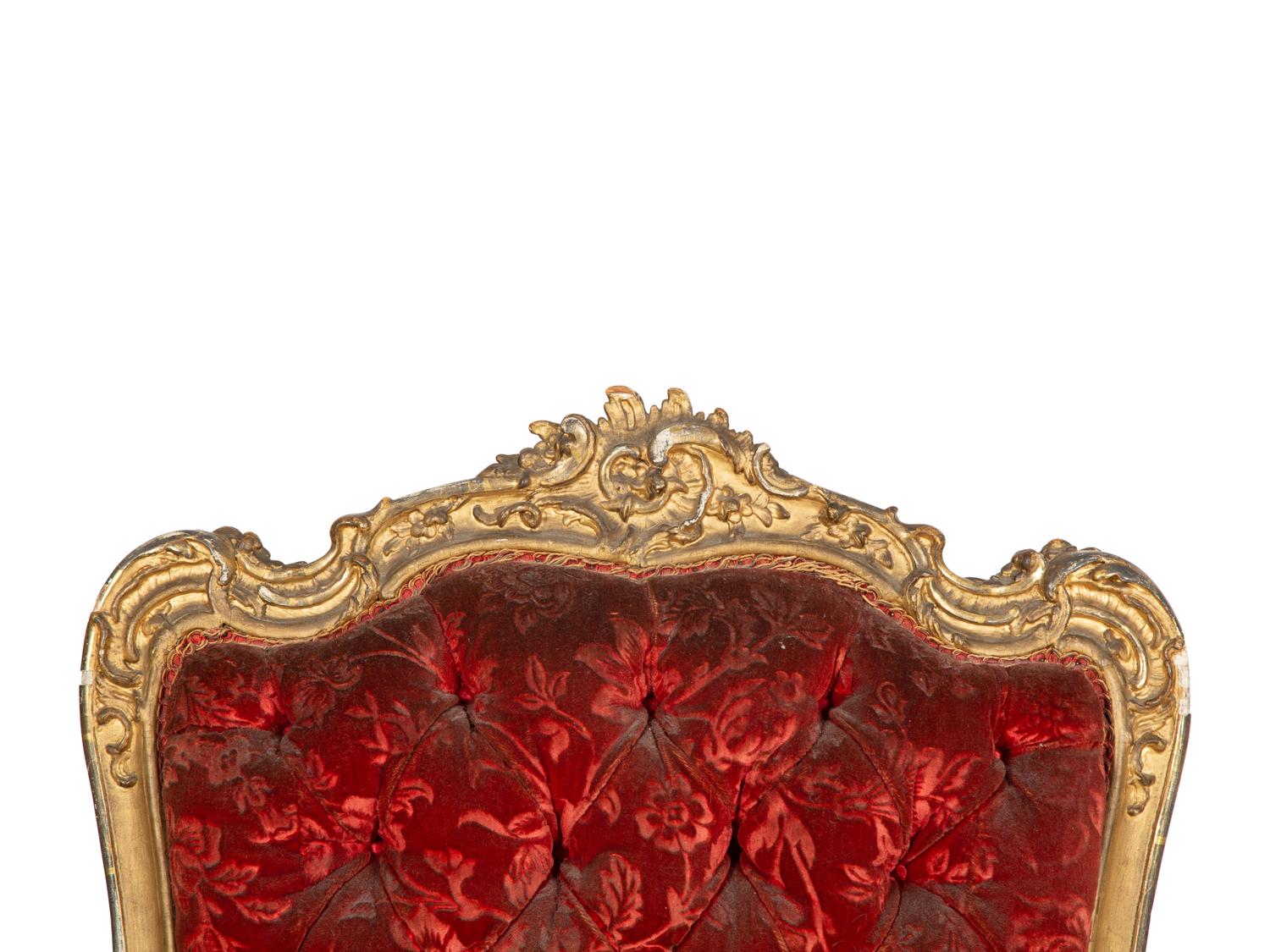 An Italian Rococo Style Giltwood Armchair