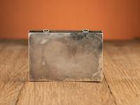 Navajo Heavily Stamped Whimsical Silver Box, with Turquoise Inlay