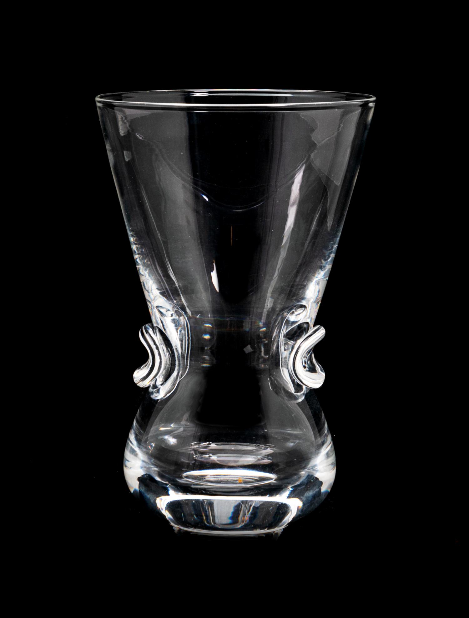 A Steuben Crimped Vase Height 6 inches.