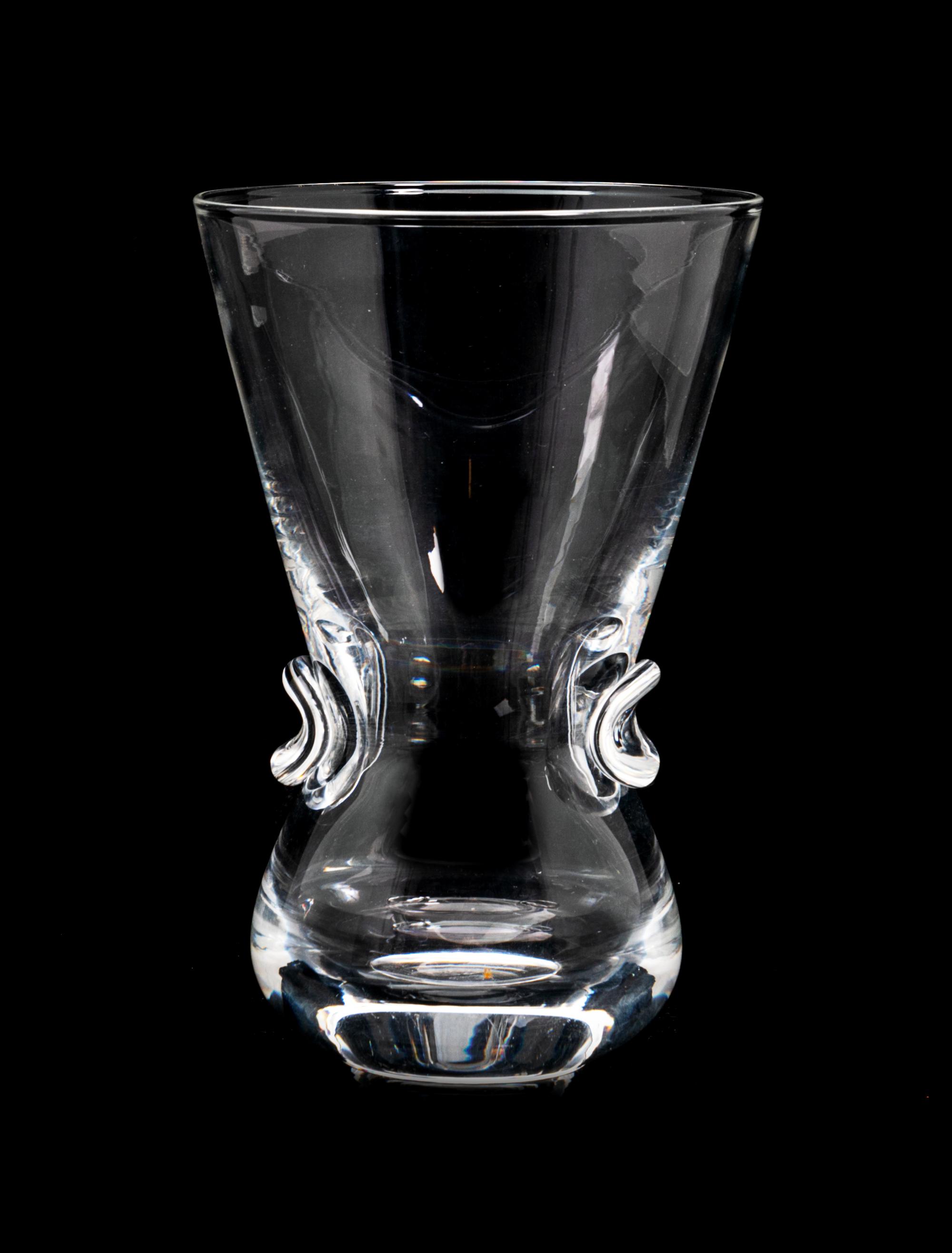 A Steuben Crimped Vase Height 6 inches.
