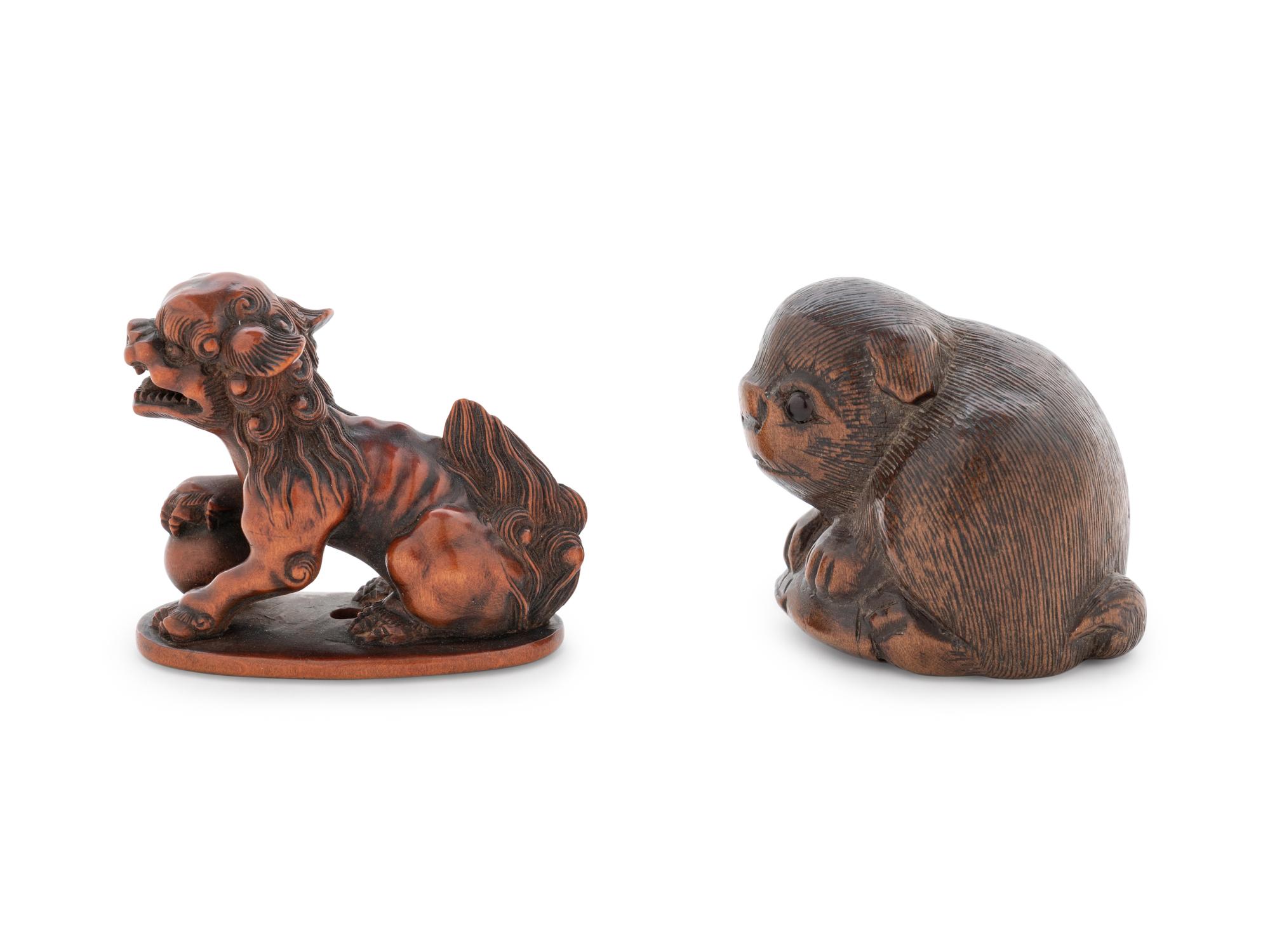 Two Boxwood Netsuke