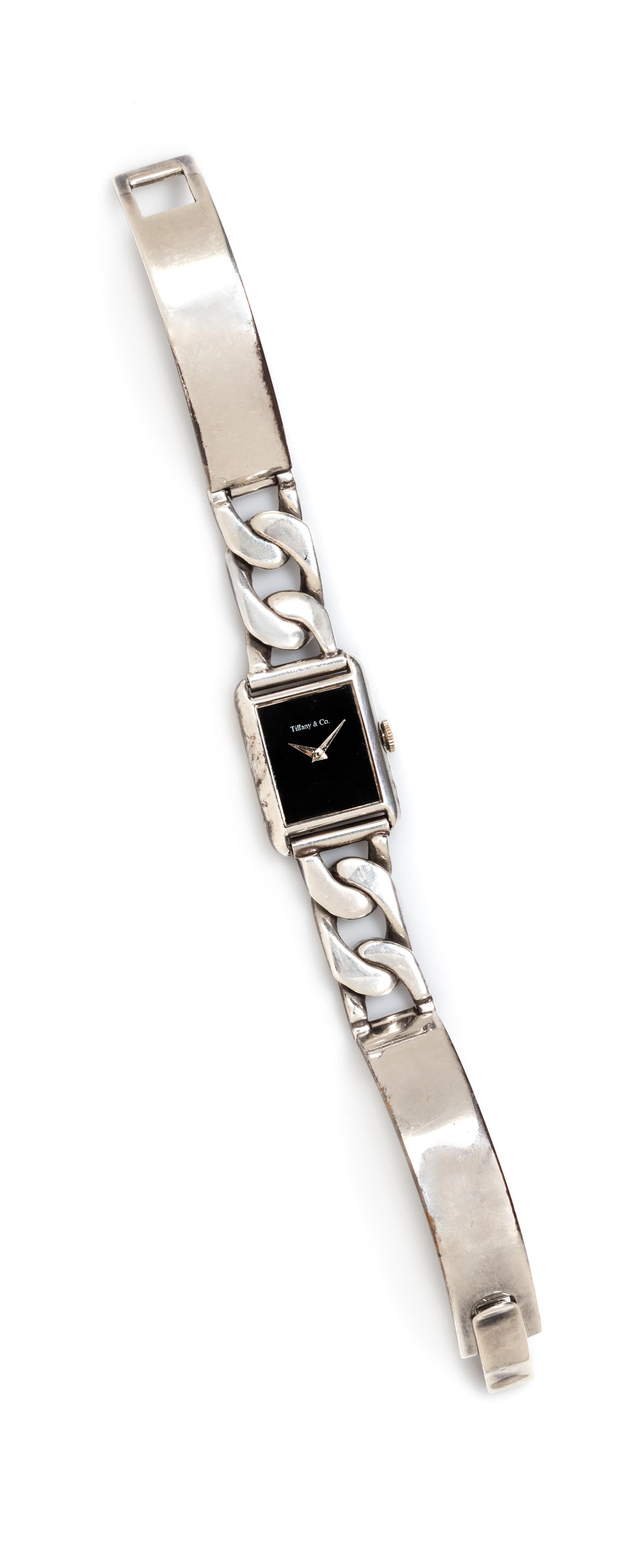A Silver Wristwatch, Tiffany & Co., 36.40 dwts.