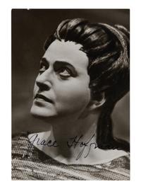 HOFFMAN, Grace (1921-2008). Black and white photographic postcard signed (“Grace Hoffman”), 1961.