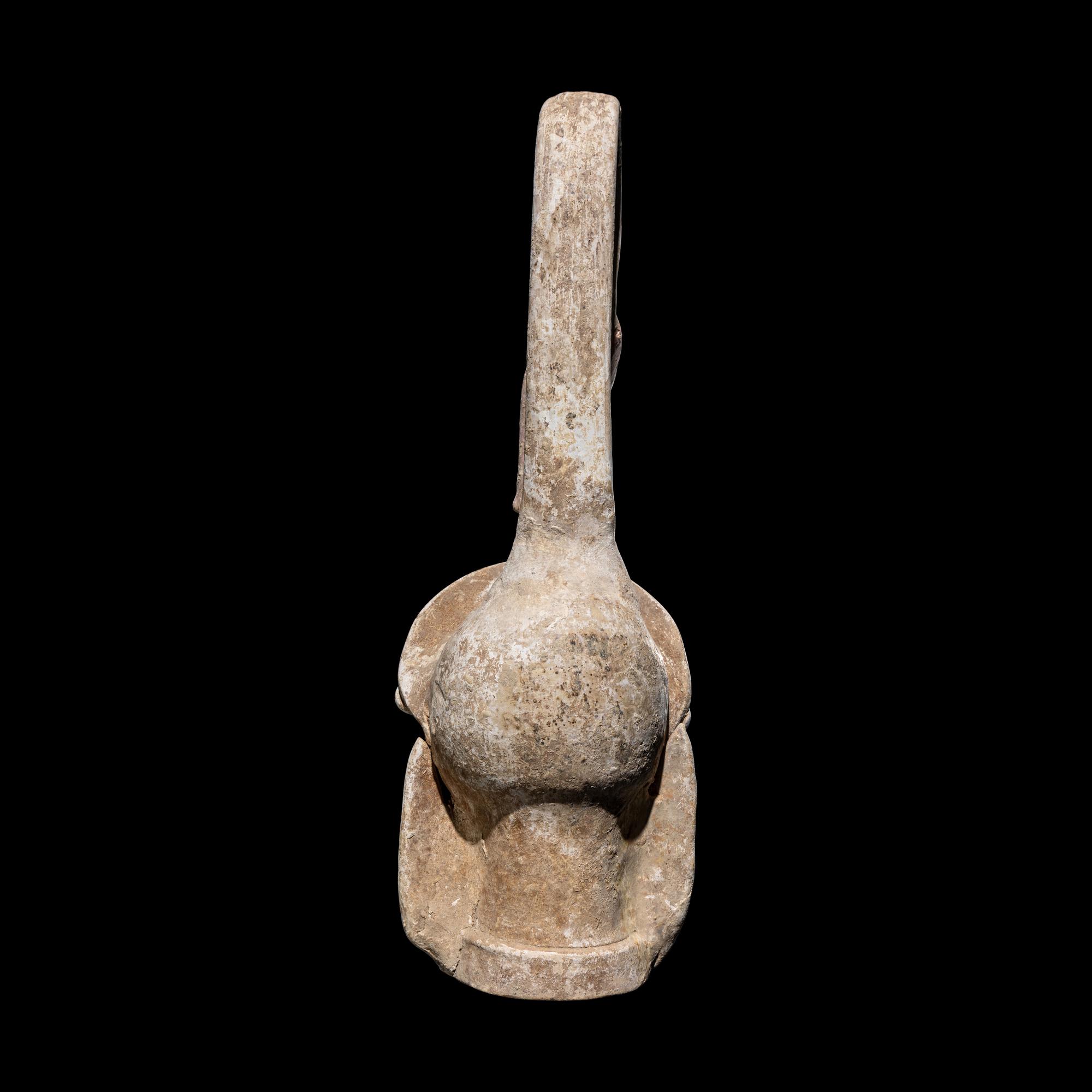 A Canosan Painted Terracotta Figural Oinochoe