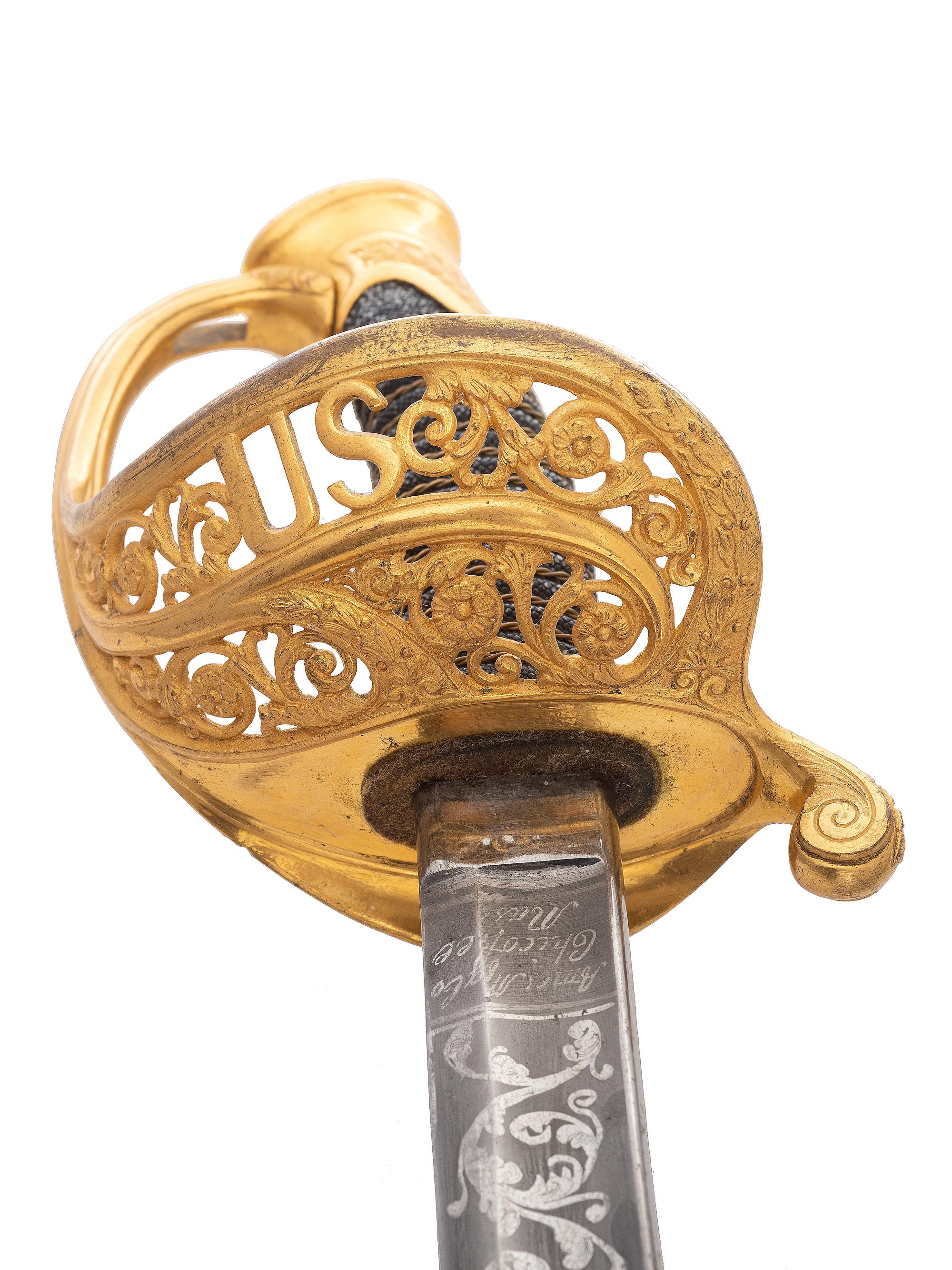 [CIVIL WAR]. Excellent US Model 1850 Staff & Field Officer's sword. Manufactured by Ames, Chicopee, MA.