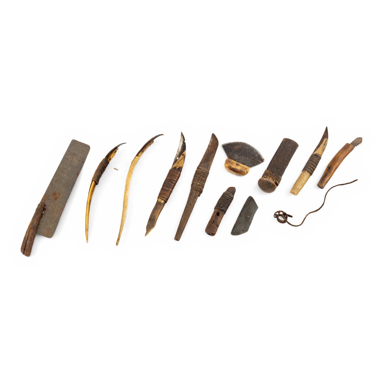 Alaskan Native Crooked Knives and Assorted Tools