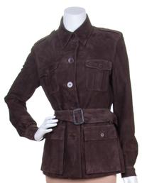 A Ralph Lauren Brown Suede Blazer, Size 8.