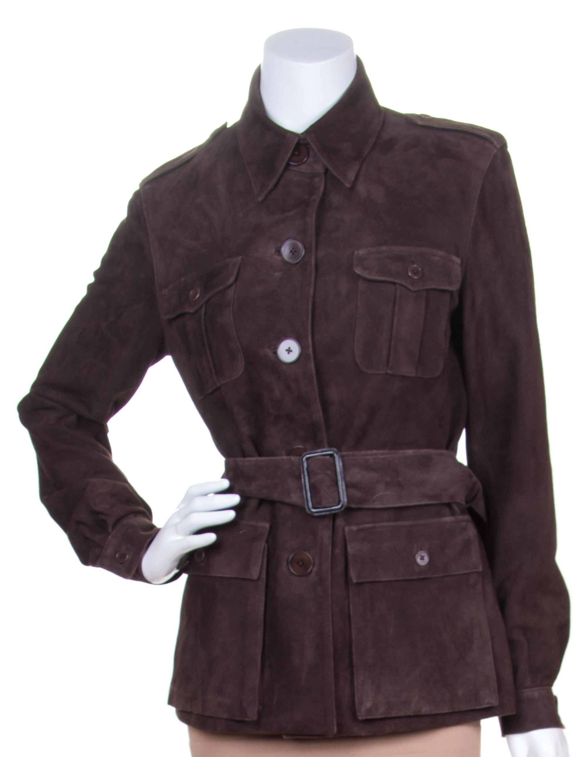 A Ralph Lauren Brown Suede Blazer, Size 8.