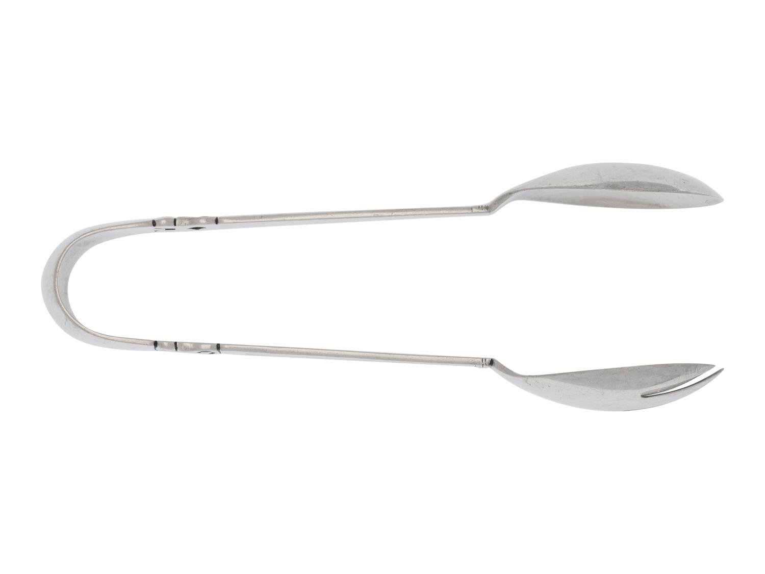 A Pair of Georg Jensen Silver Salad Tongs