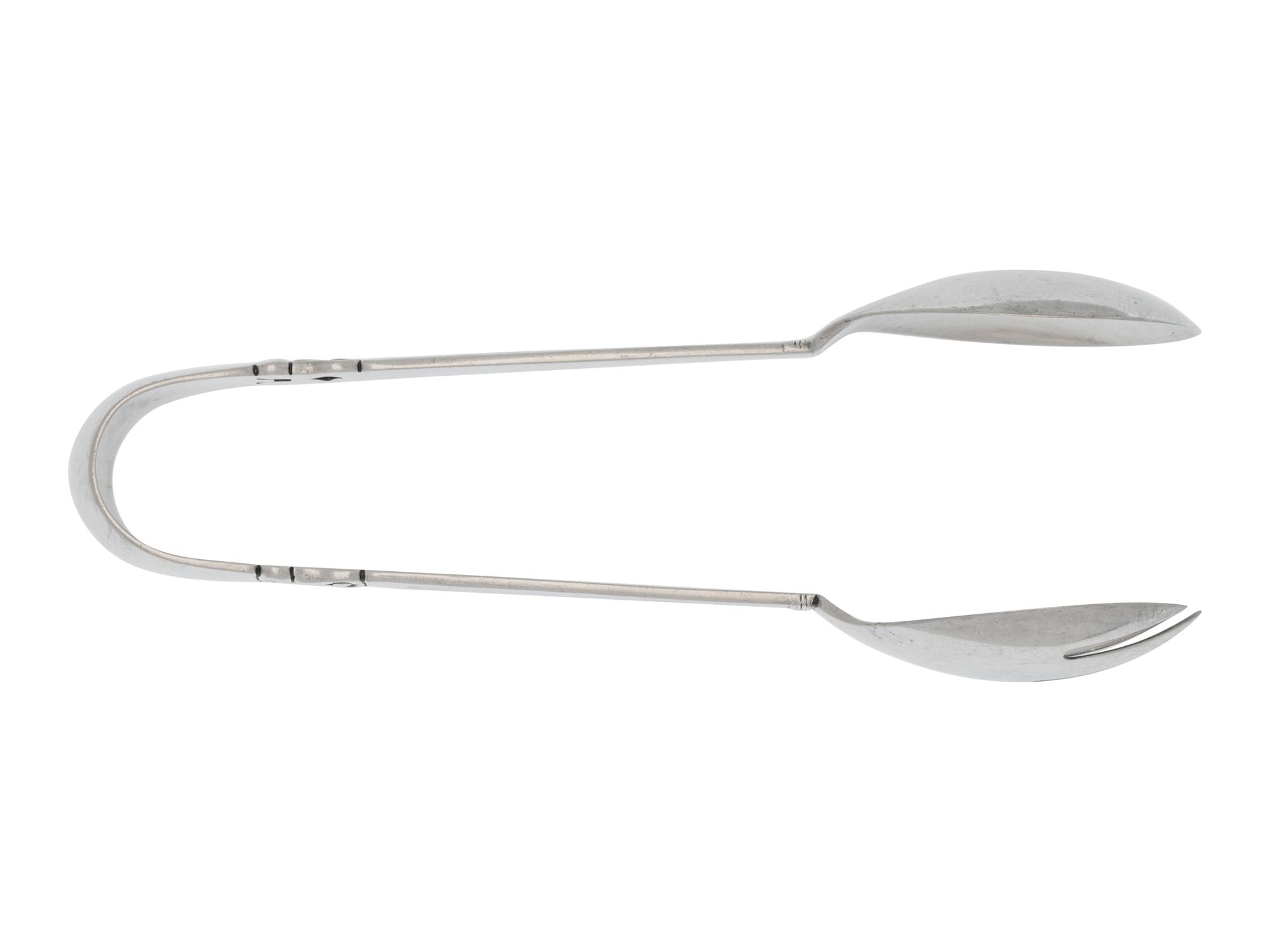 A Pair of Georg Jensen Silver Salad Tongs