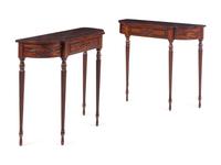 A Pair of Regency Style Mahogany Console Tables