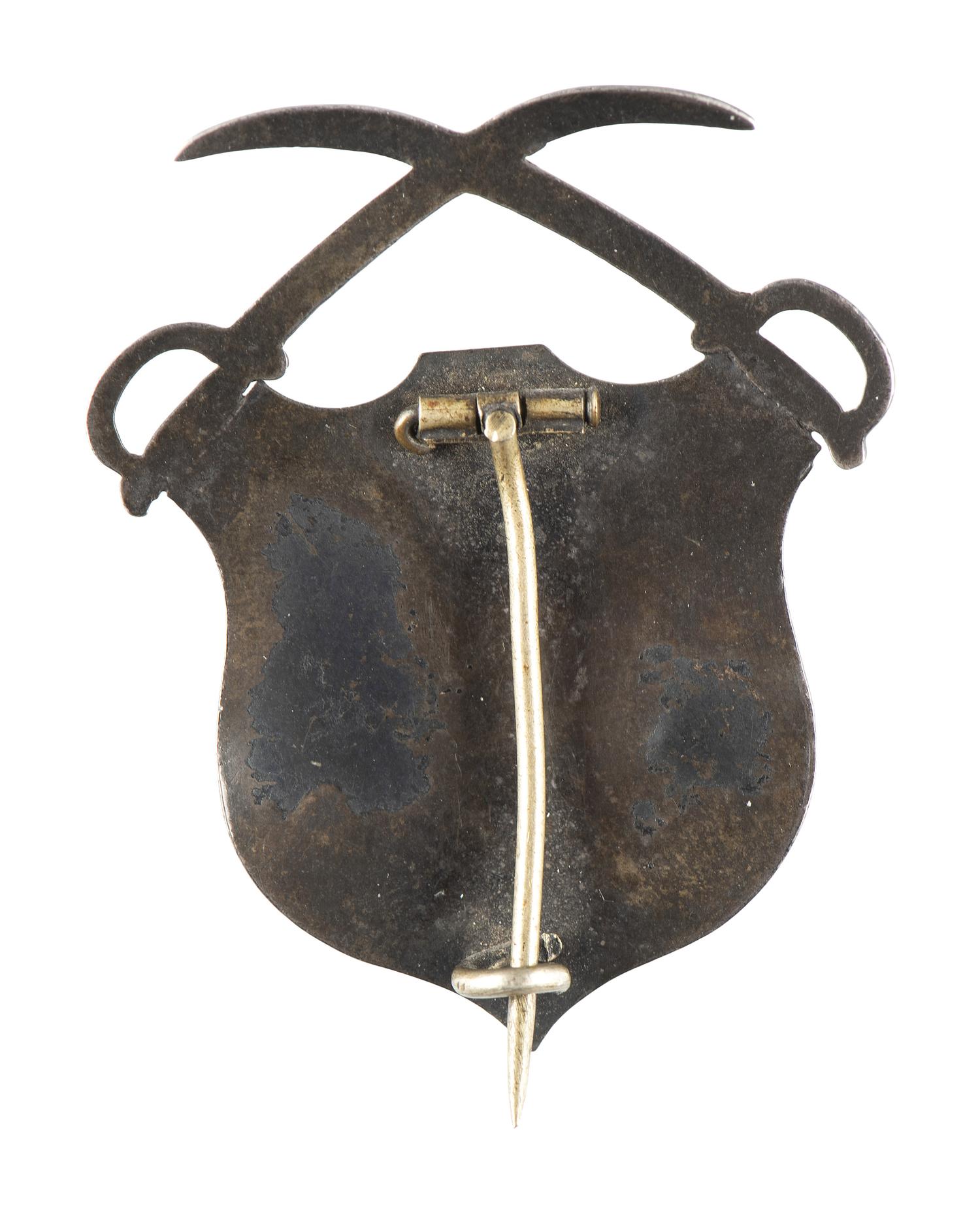 [CIVIL WAR]. 5th New York Cavalry badge identified to E.W. Whipple.
