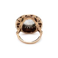 ANTIQUE, MOONSTONE CAMEO AND DIAMOND RING