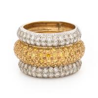 Diamond, Yellow Sapphire, and Yellow Gold Ring