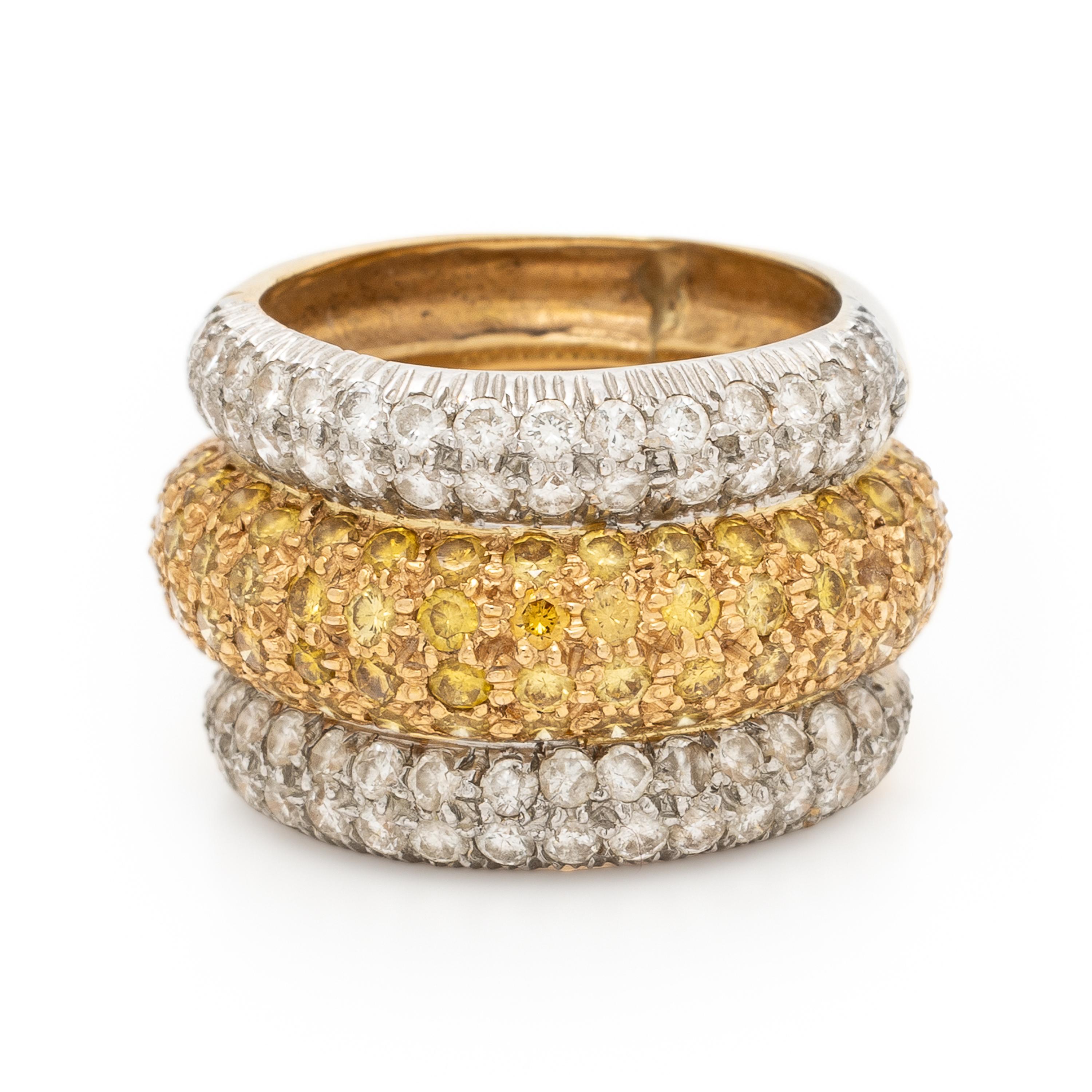 Diamond, Yellow Sapphire, and Yellow Gold Ring
