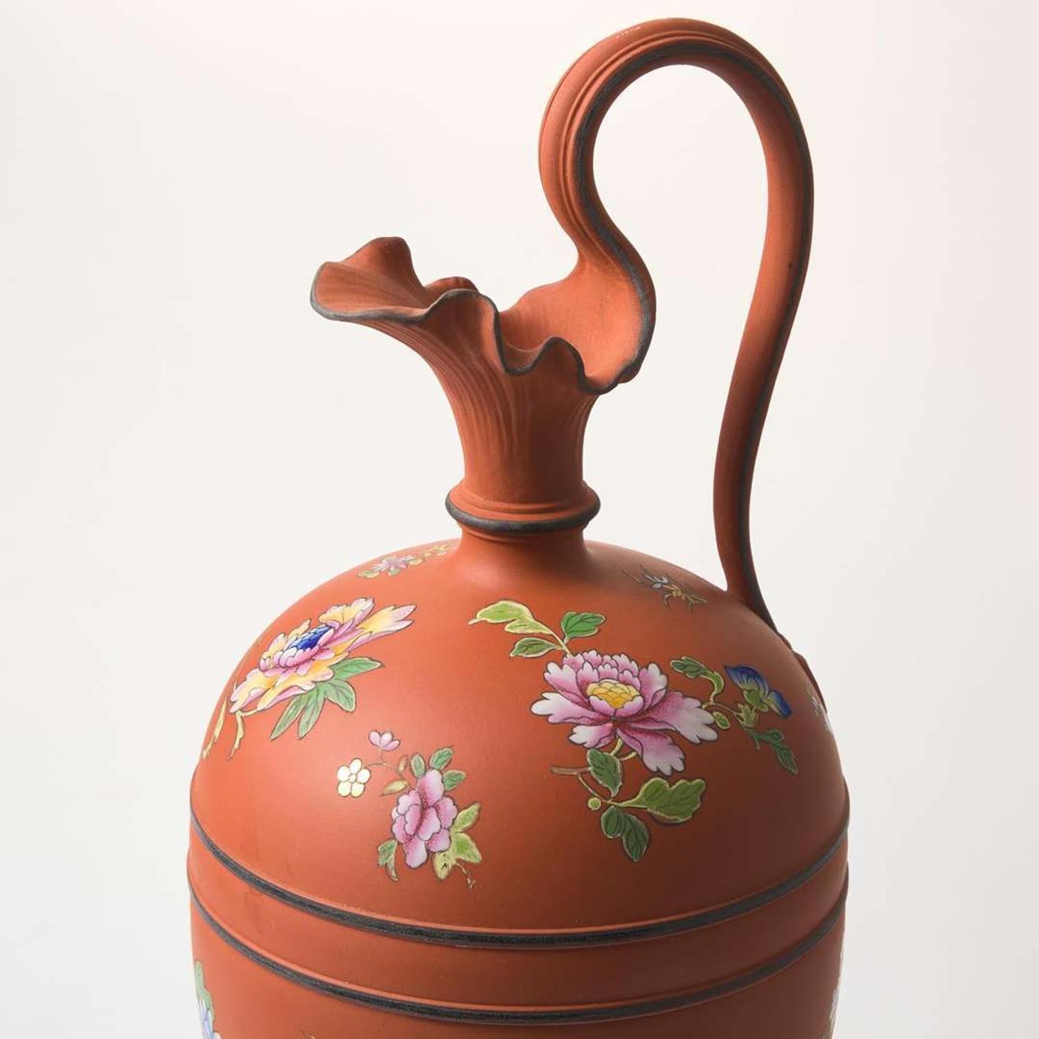 A Wedgwood Rosso Antico Capriware Ewer UK, 1880s