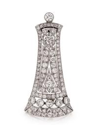 An Art Deco Platinum and Diamond Brooch,