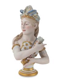 A Paris Porcelain Bust of a Woman Personifying the Americas