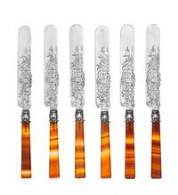 A Set of Twelve American Silver and Agate-Handled Knives, Starr & Marcus, New York, NY, Circa 1870, comprising twelve dessert knives of