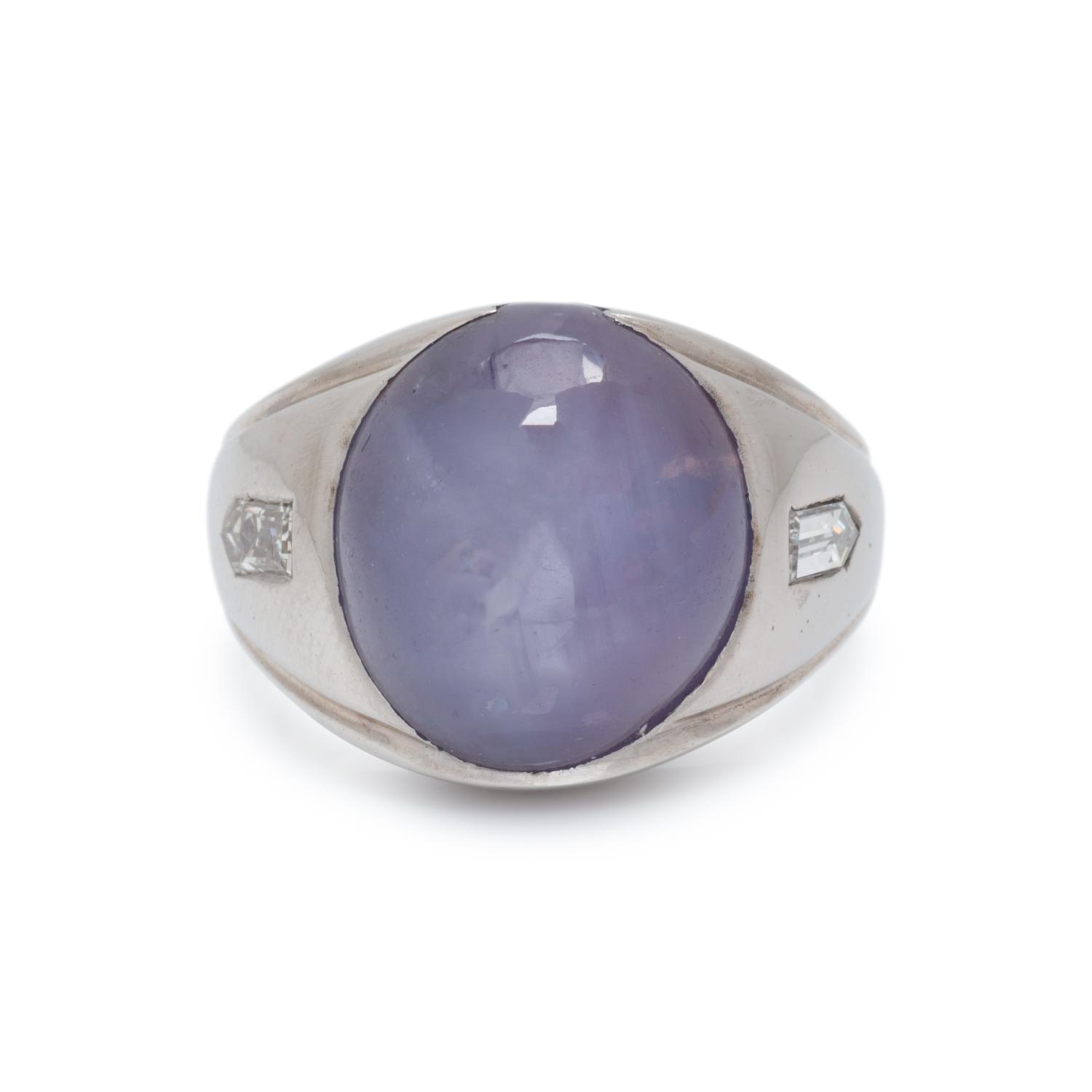 STAR SAPPHIRE AND DIAMOND RING