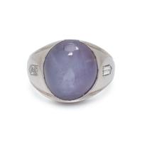 STAR SAPPHIRE AND DIAMOND RING