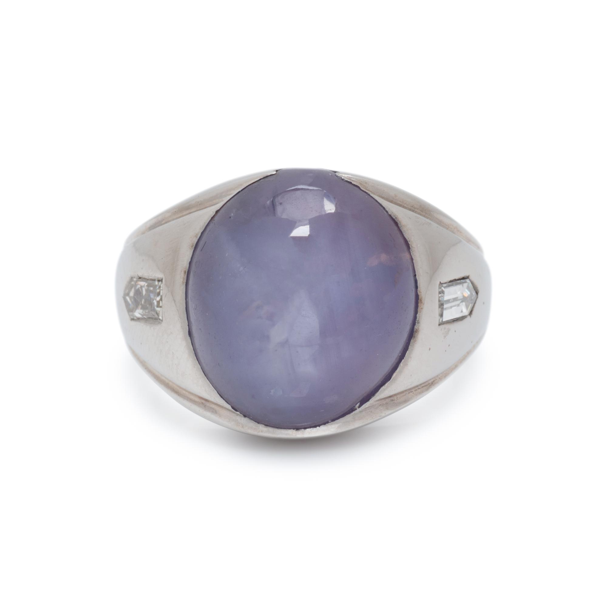 STAR SAPPHIRE AND DIAMOND RING