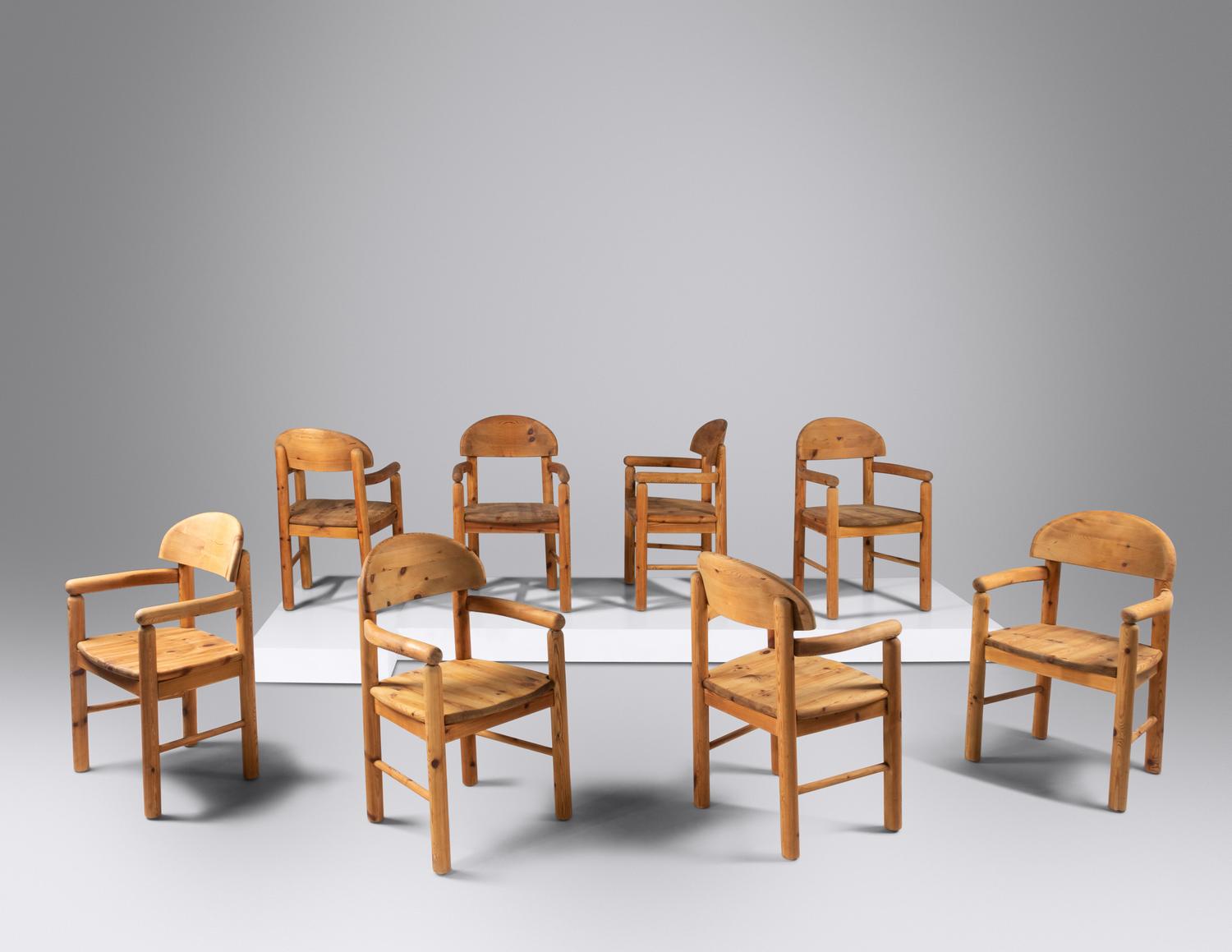 Set of Eight Dining Armchairs, c. 1970 Hirtshals Sawmill, Denmark