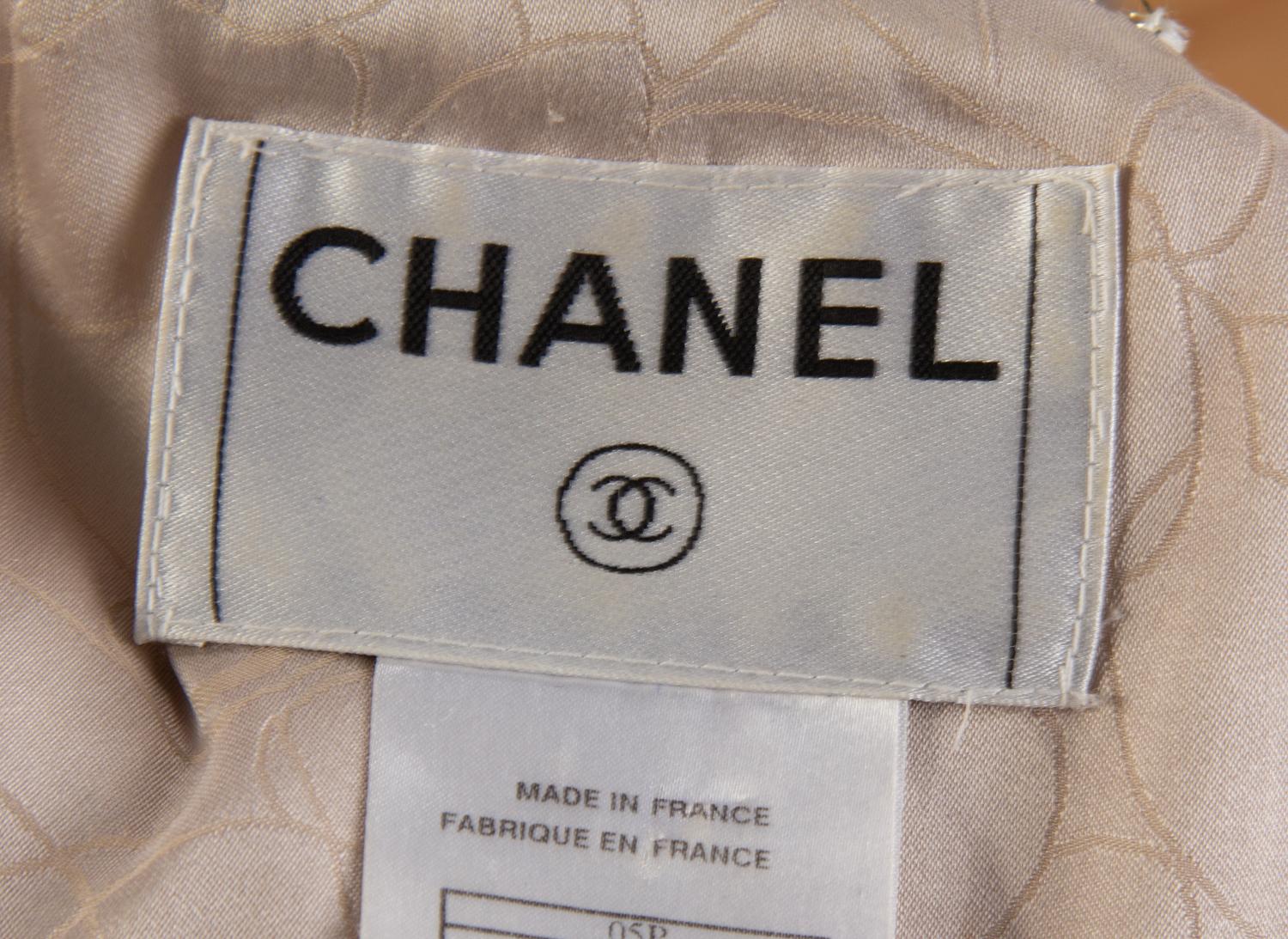 A Chanel Pink and Metallic Thread Boucle Skirt Suit, Size 42.