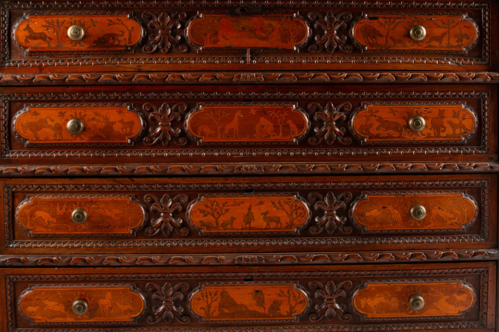 An Italian Baroque Marquetry Chest of Drawers — EARLY 18TH CENTURY