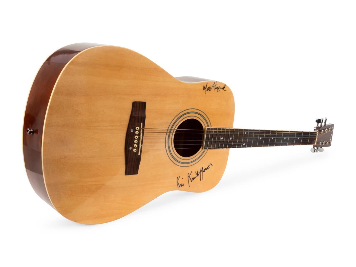 6 String 21 Fret GA410-NT De Rosa Acoustic Guitar, Signed by Merle Haggard and Kris Kristopherson