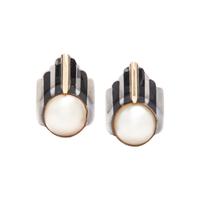 CARTIER, STERLING SILVER, YELLOW GOLD, CULTURED PEARL AND ONYX JEWELRY SUITE