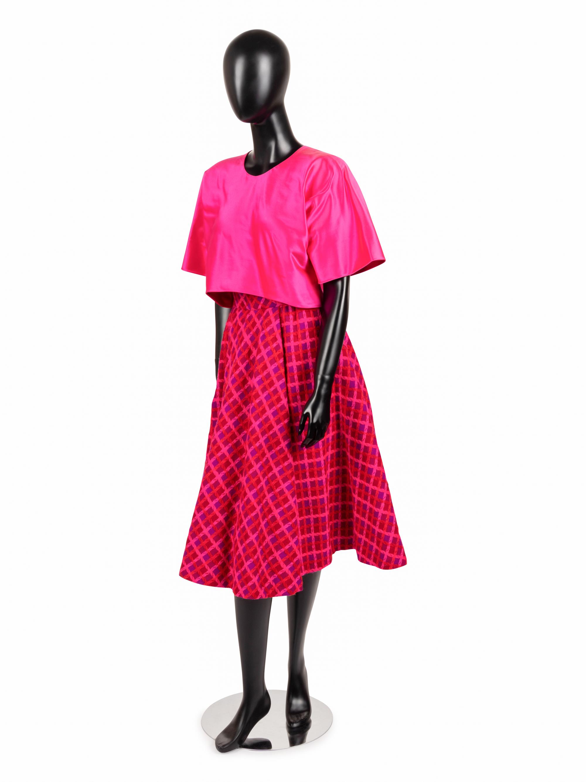 Marguery Bolhagen Three-Piece Plaid Ensemble with Bag, 1980s