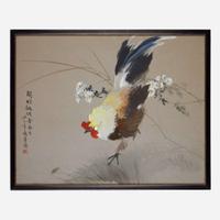 Zhang Shuqi (Chinese b.1901-d.1957) 张书旂 Cockerel, Insect and Chrysanthemum ???
