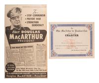 [MacARTHUR, Douglas (1880-1964)]. A group of ephemera from attempts to "draft" the General to run for President.