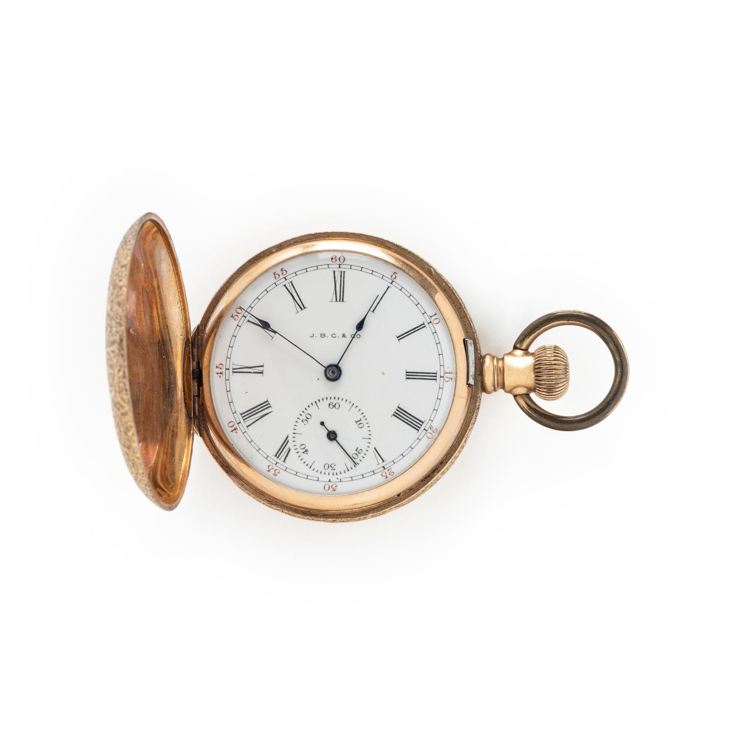 J.B.C. & CO., YELLOW GOLD POCKET WATCH