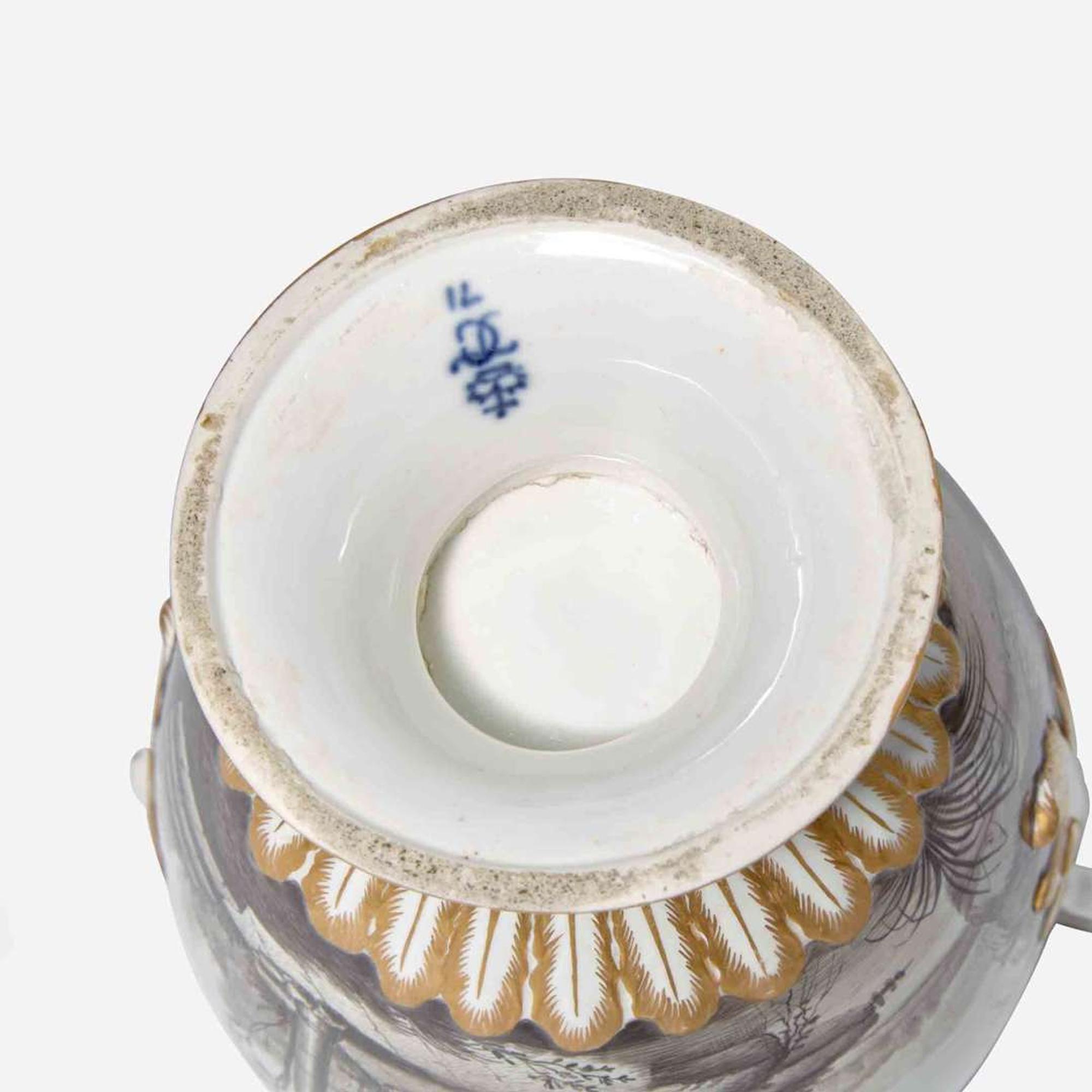 A Frankenthal garniture of three covered potpourri vases circa 1771