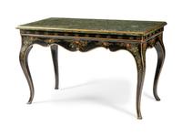 A Continental Ebonized Side Table