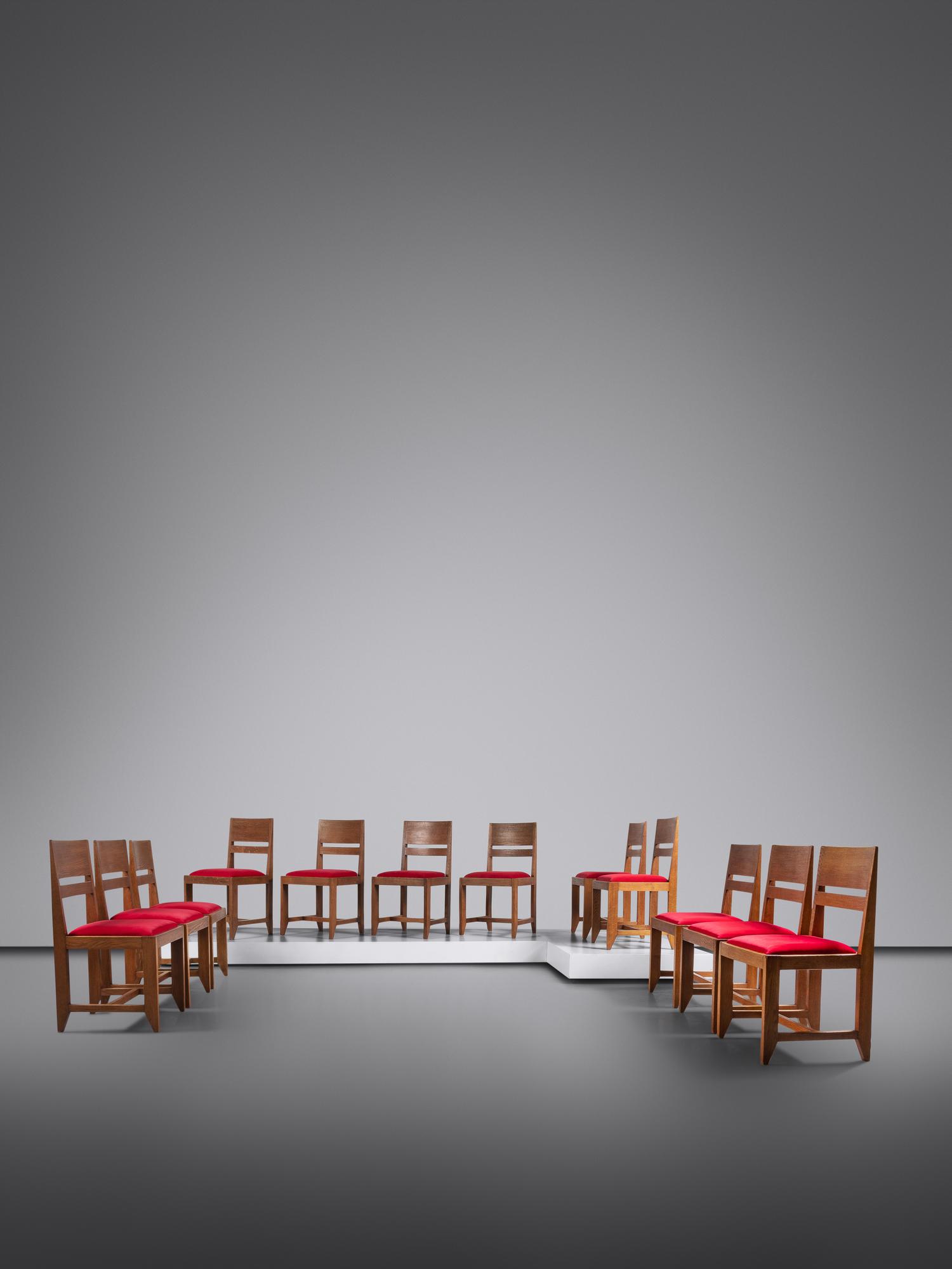 Set of Twelve Dining Chairs, c. 1925 H. Pander & Zonen, Rotterdam