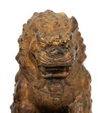 A Pair of Gilt Bronze Fu Lions