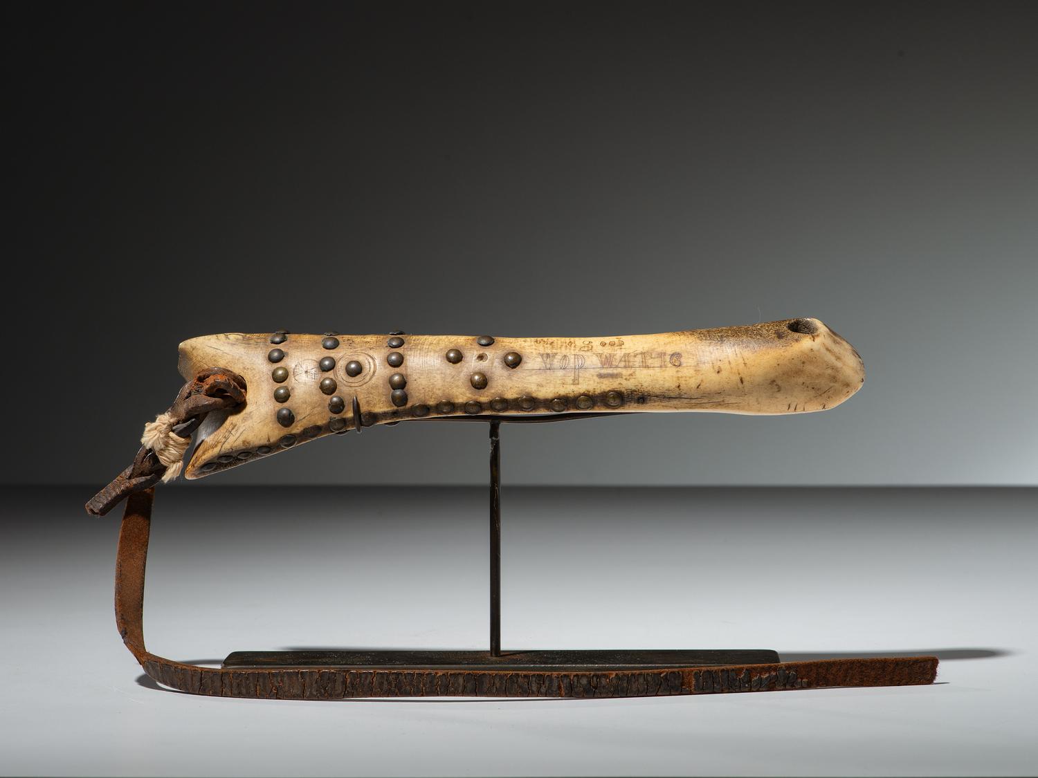 Plains Tacked and Decorated Bone Quirt