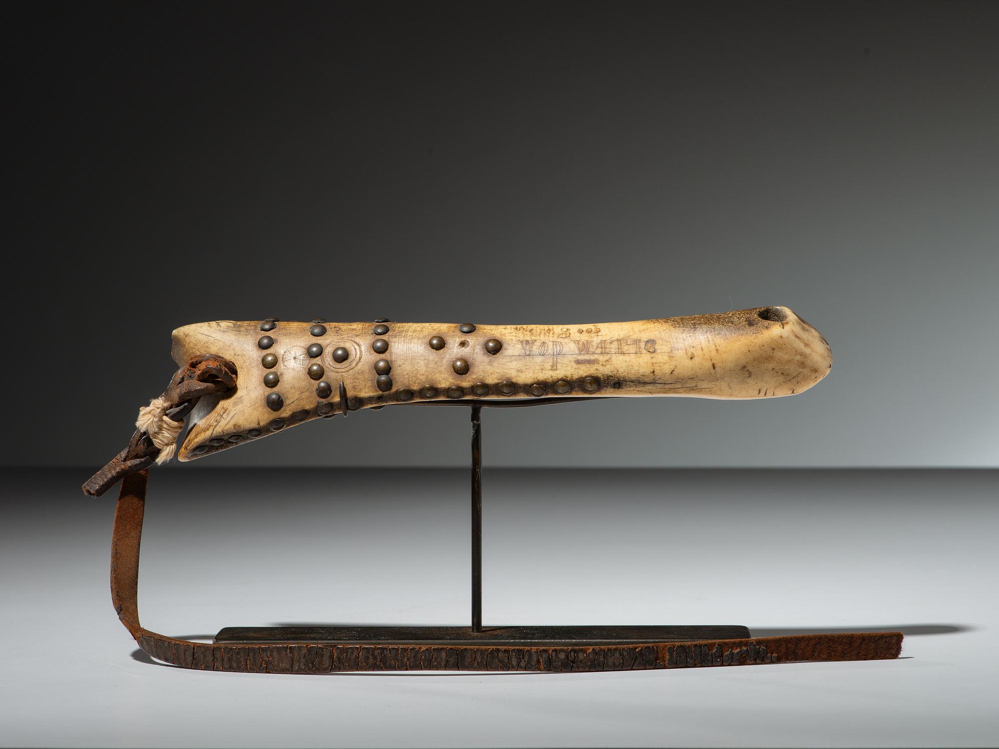 Plains Tacked and Decorated Bone Quirt