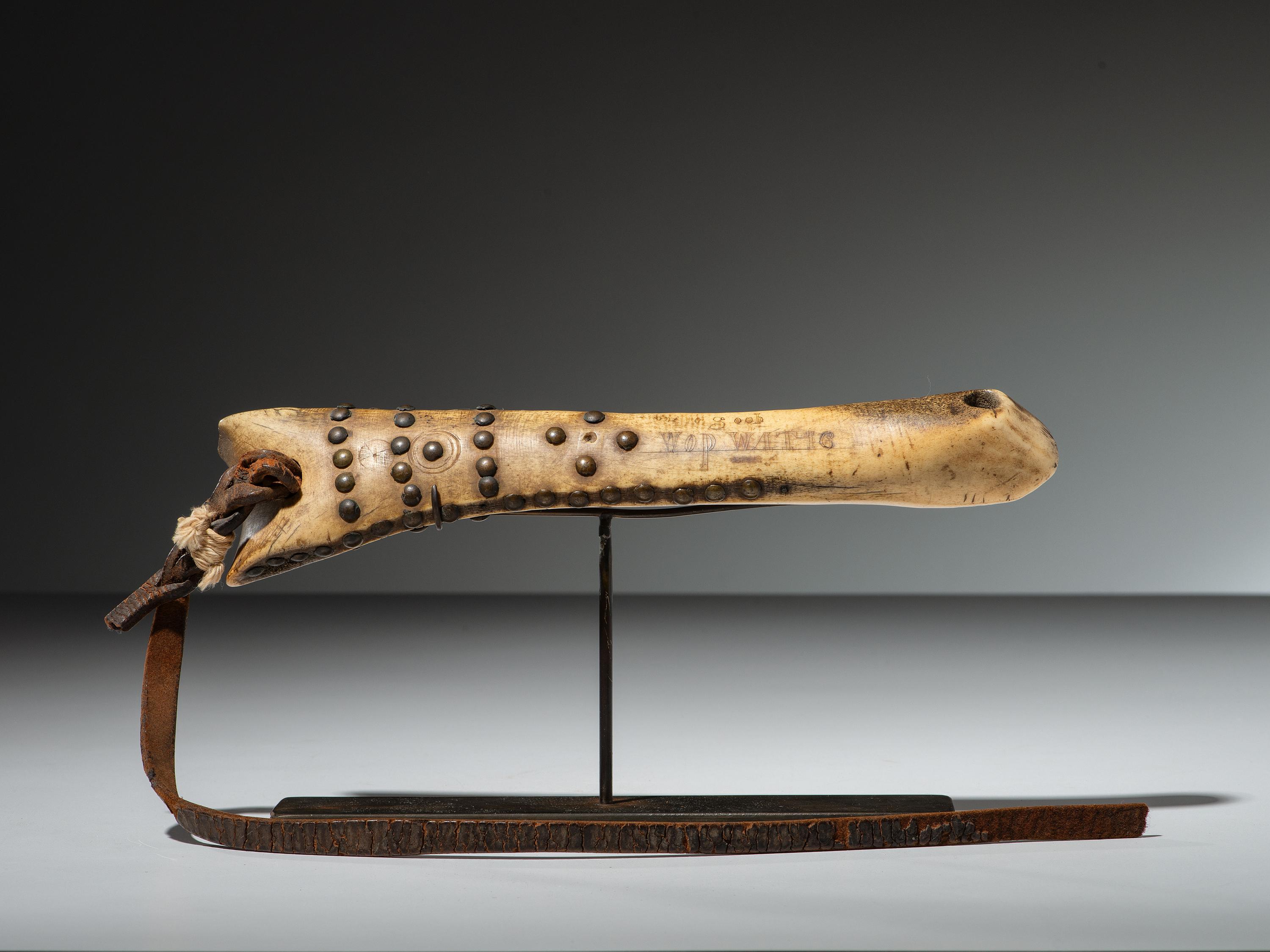 Plains Tacked and Decorated Bone Quirt